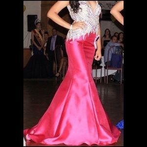 Fuchsia jovani mermaid dress